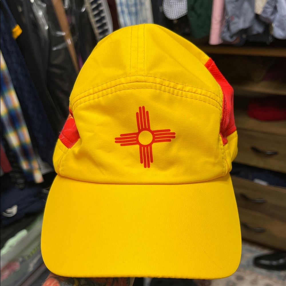 Yellow and Red Women's Cap with Zia- like new! Never worn